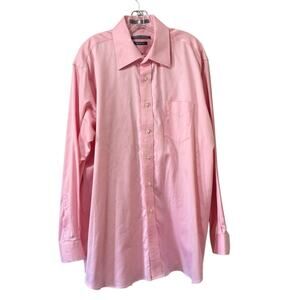 Forsyth Of Canada Men Size 17 1/2‎ 34/35 Dress Button Down Shirt Wrinkle Free